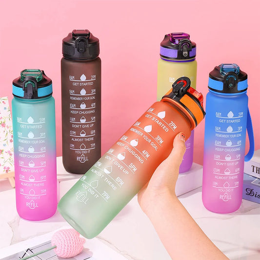 BPA Free Leak Proof Sports Water Bottle - High Quality Portable Shatterproof Cup for Hiking Travel Gym 1000ml